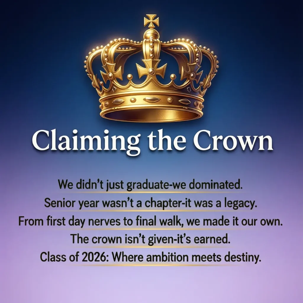 Claiming the Crown: Bold Senior Year Instagram Captions for the Class of 2026