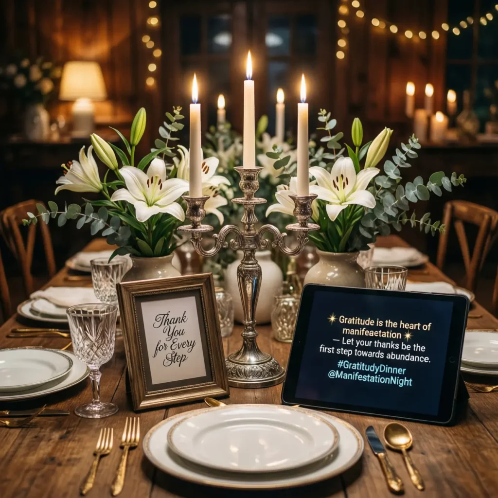 The Manifestation & Gratitude Dinner Caption for Instagram